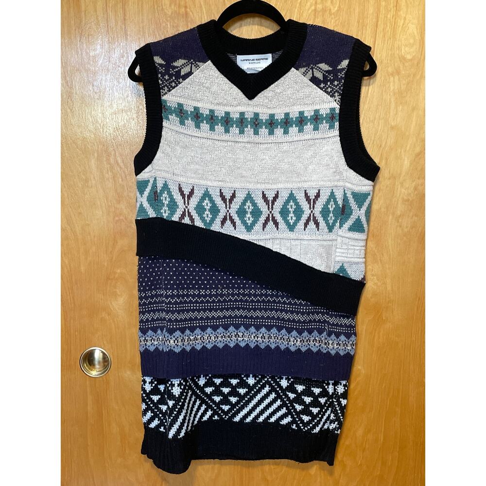 Marine Serre FW20 Regenerated Melange Knit Sweater Vest M